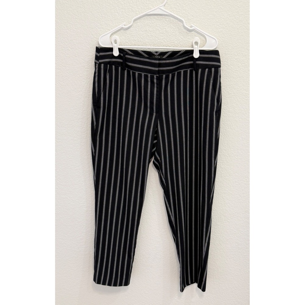 Ann Taylor LOFT Navy White Striped Dress Pants Trousers Women Size 12